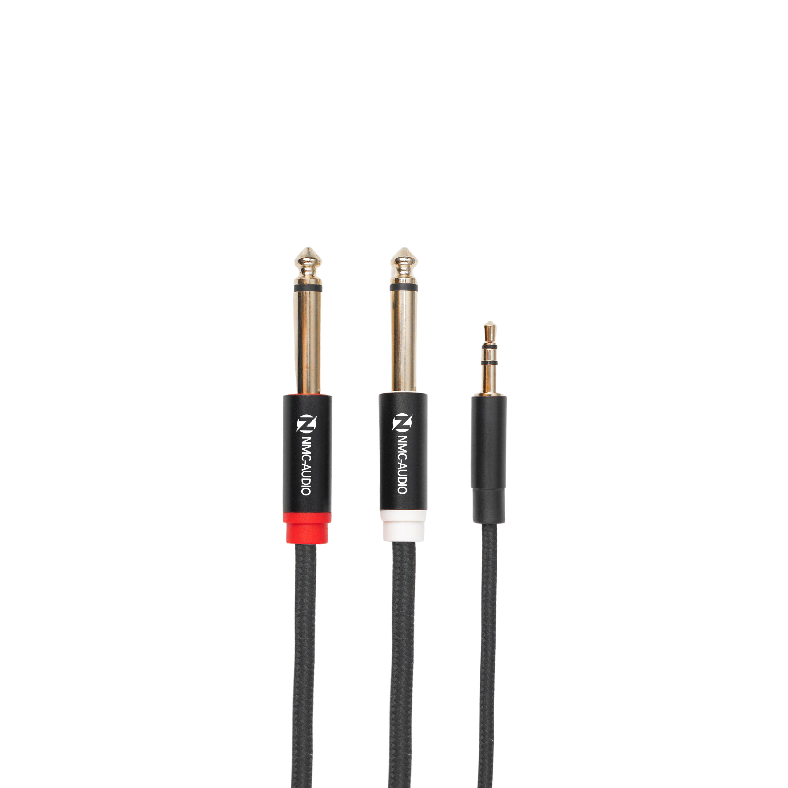 Dây Cáp Âm Thanh NMC-AUDIO NMC-C233 (1 đầu 3.5mm stereo đực ra 2 đầu 6.35mm mono đực)